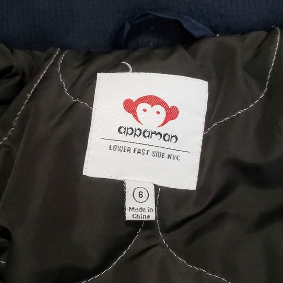 Appaman Base Camp Puffer in Navy Herringbone Boys Size 6 - Picture 5 of 9